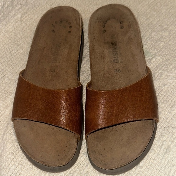 Mephisto Shoes - Used Hanki Mephisto Genuine Leather Brown Sandals Made in France 38